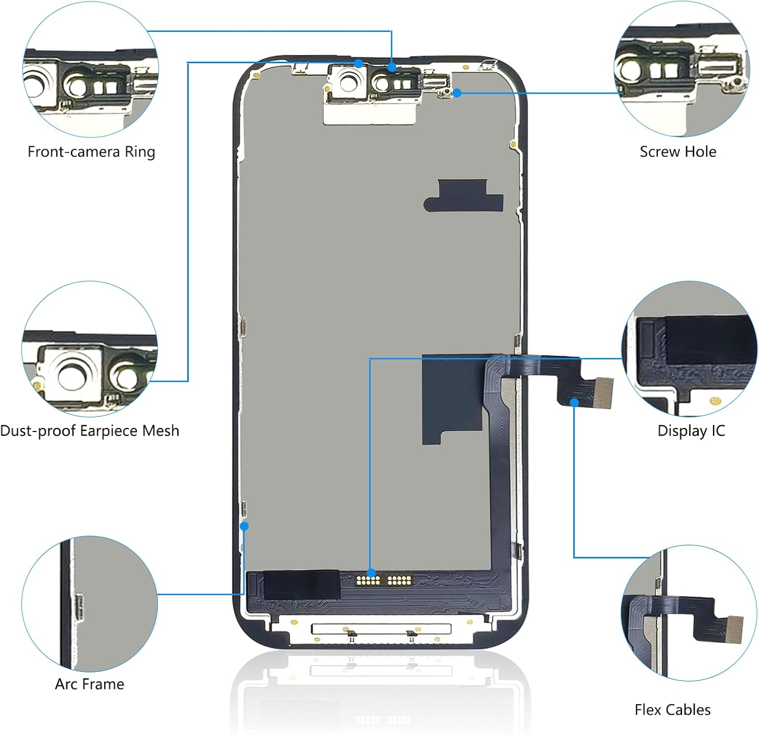 for iPhone 16 Pro Screen Replacement 6.3 inch, 3D Touch LCD Screen Display Digitizer Frame Assembly Repair Kit with Waterproof Seal+Repair Tools+Screen Protector for A3083,A3292,A3293,A3294
