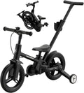 lecoco Upgraded Toddler Bike with Push Handle 6 in 1 for Kids, Balance Bicycle Toys with Training Wheels, Brackes, Cup Holder, Pedal, Kickstand Birthday Gift for Boys and Girls