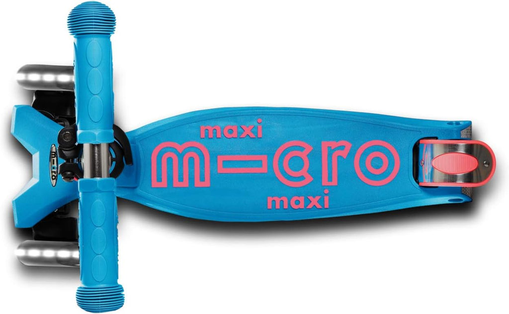 Micro Kickboard | Maxi LED Kids Scooter for Ages 5-12 | Children up to 110 lbs | 3 Wheel Lean-to-Steer Design | Adjustable T Bar | Smooth Ride, Motion Activated PU LED Wheels | Swiss Design