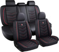 Car Seat Covers Fit for GMC Yukon XL 2000-2025, Leather Seat Covers for Car, Waterproof Non-Slip Durable Car Seat Protector(5 Seats,Black Red)