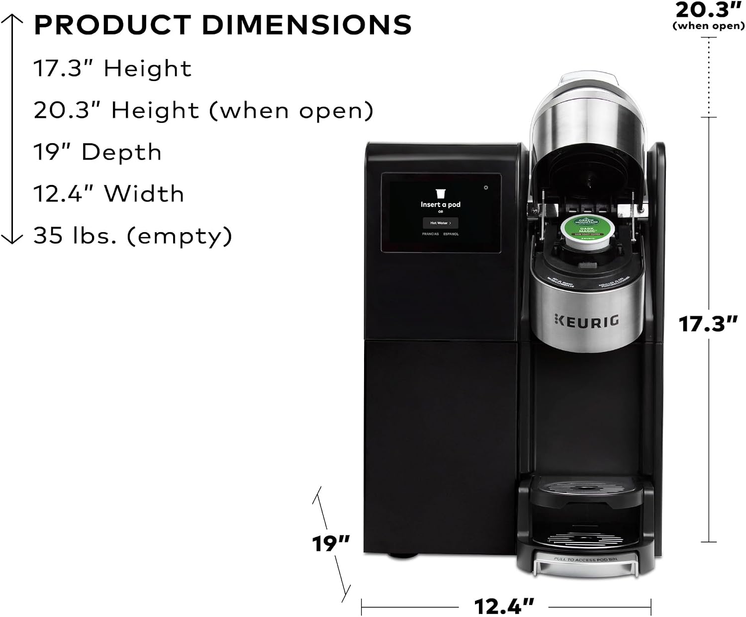 Keurig K-3550 Large Business Single Serve Coffee Maker, Plumbed, Silver/Black