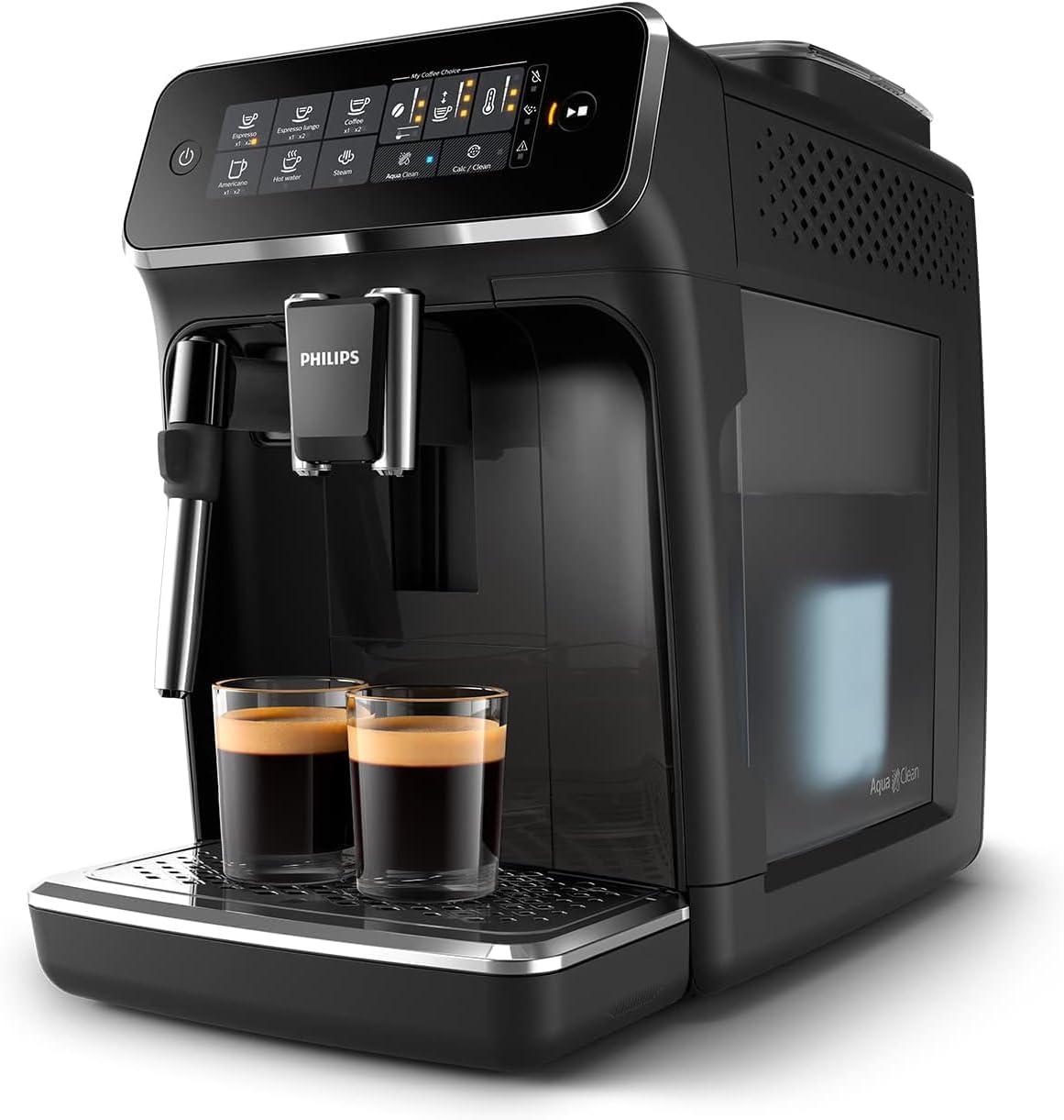 Philips 3200 Series Fully Automatic Espresso Machine, Classic Milk Frother, 4 Coffee Varieties, Intuitive Touch Display, 100% Ceramic Grinder, AquaClean Filter, Aroma Seal, Black (EP3221/44)