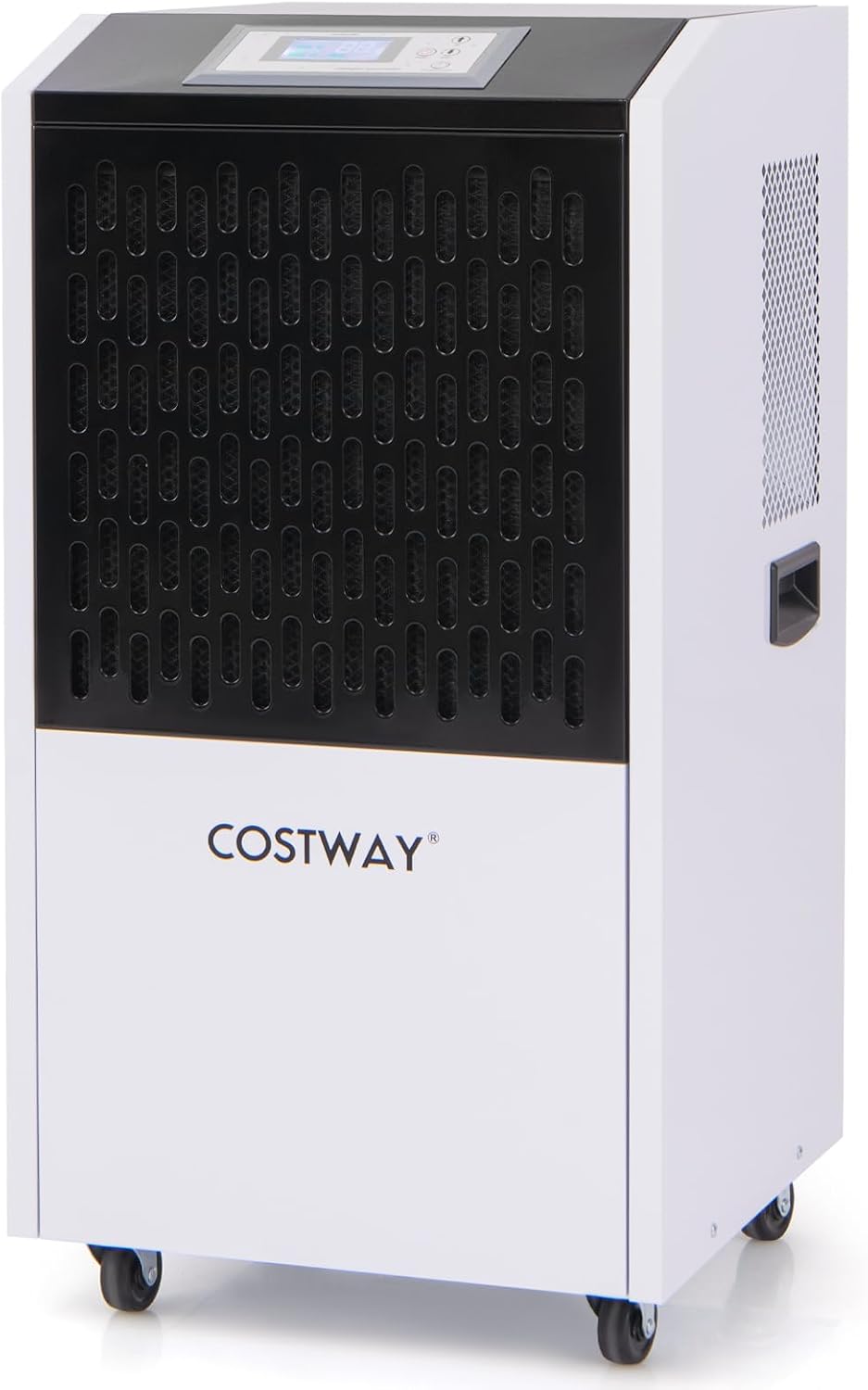 COSTWAY 250 Pints Commercial Dehumidifier with Drain Hose, Industrial Heavy Duty Dehumidifier, 24H Timer & 4 Wheels for Basement, Warehouse, Water Damage Restoration, Large Spaces up to 8,500 Sq.Ft