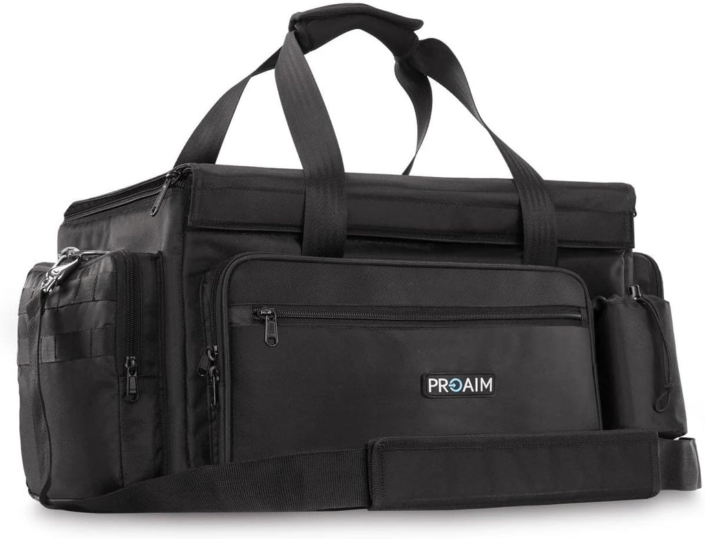 PROAIM Cine Cube Bag for Camera Gear, Photographer, Videographer Videomakers. Solid & Spacious, Removable Pouches, 4 Clear Pockets & Back Slate Pocket. Bottle Holder, Waterproof + Sling (P-CBCC-01)