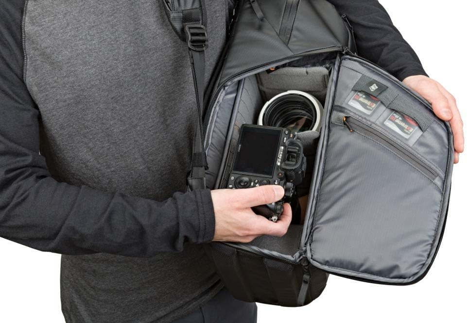 LOWE PRO Freeline Camera Backpack 350 AW, Black. Versatile Daypack Designed for Travel, Photographers and videographers. for DSLR, Mirrorless, Laptops, Bridge, CSC, Lenses and Travel Gear. (LP37170-PWW)