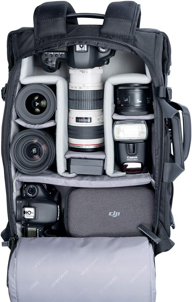 VANGUARD VEO SELECT45M BK Backpack/Shoulder Bag for DSLR Camera, Video Gear or Drone, Black
