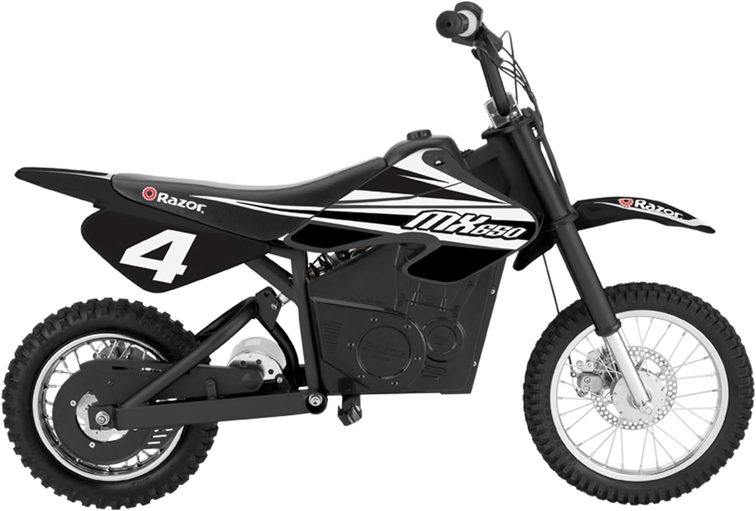 Razor MX650 Dirt Rocket Bike Electric Ride-On for Ages 16+, 220 lb Max Weight, Black – 36V Battery, Up to 17 Mph, 40-Min Run Time, Twist-Grip Throttle, 16' Front and 14' Rear Pneumatic Tires