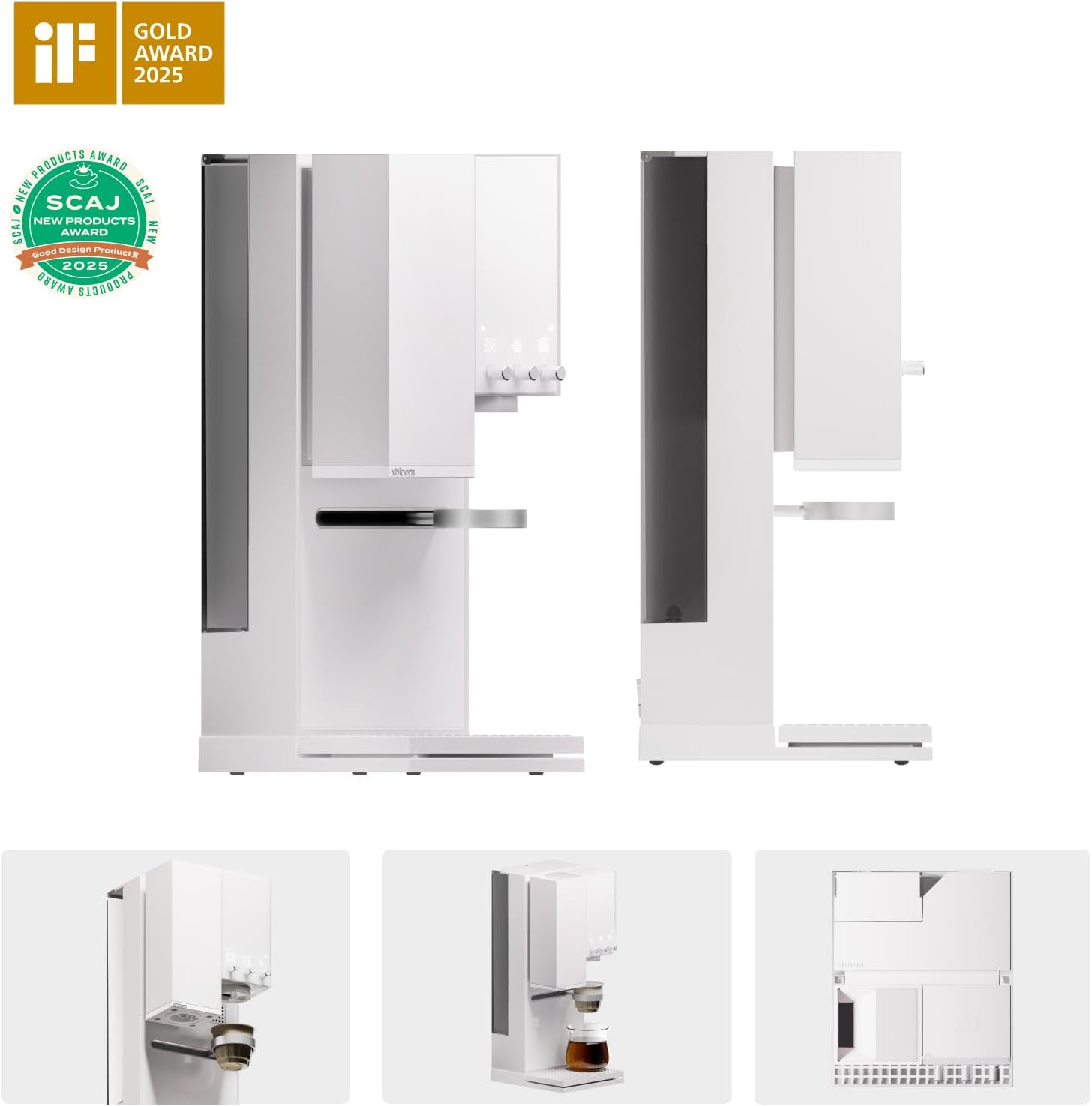 xBloom Studio Coffee Machine – Drip Coffee Maker with Built-in Grinder and Scale, 3 Automation Levels, App Connected Pour Over Coffee Maker for Home and Office, Moonlight White