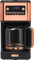 HADEN Generous Brew 14 Cup Coffee Maker with 120 Minute Keep Warm, Delay Brew, Adjustable Strength, Programmable Clock, and Anti Drip, Black/Copper
