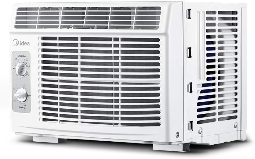 Midea 5,000 BTU EasyCool Small Window Air Conditioner - Cool up to 150 Sq. Ft. with Easy-to-Use Mechanical Controls and Reusable Filter, Perfect for Small Bedroom, Living Room, Home Office