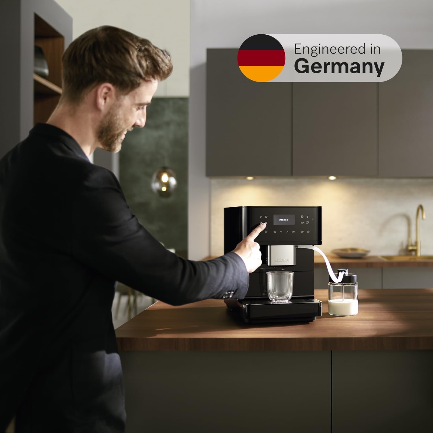 Miele CM 6160 MilkPerfection Automatic Countertop Coffee Machine, Obsidian black