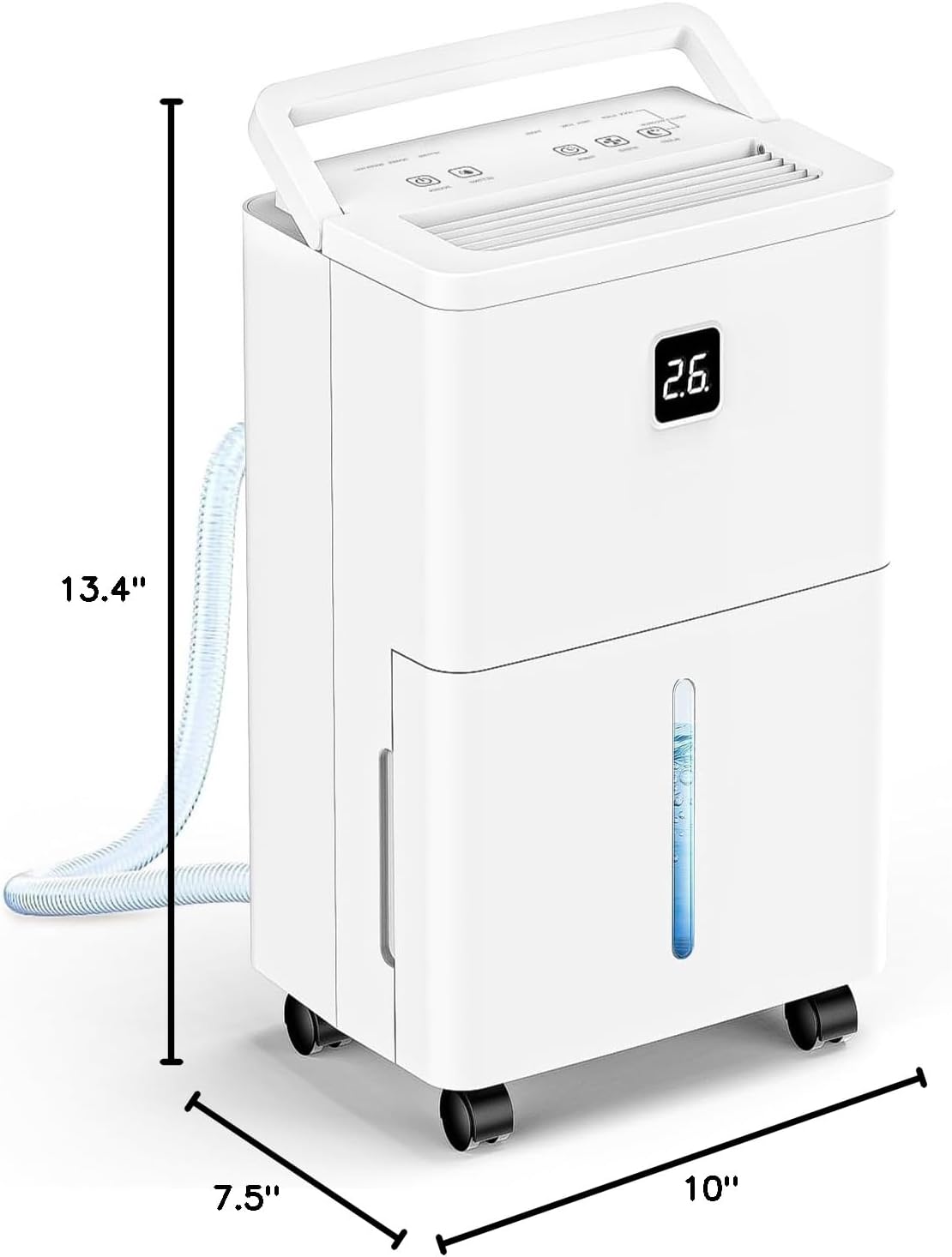 25 Pint Dehumidifier for Basement, Up to 3000 Sq.Ft, Quiet Dehumidifier with Drain Hose, Humidity Control, 24H Timer, Ideal for Bedroom, Bathroom, Room