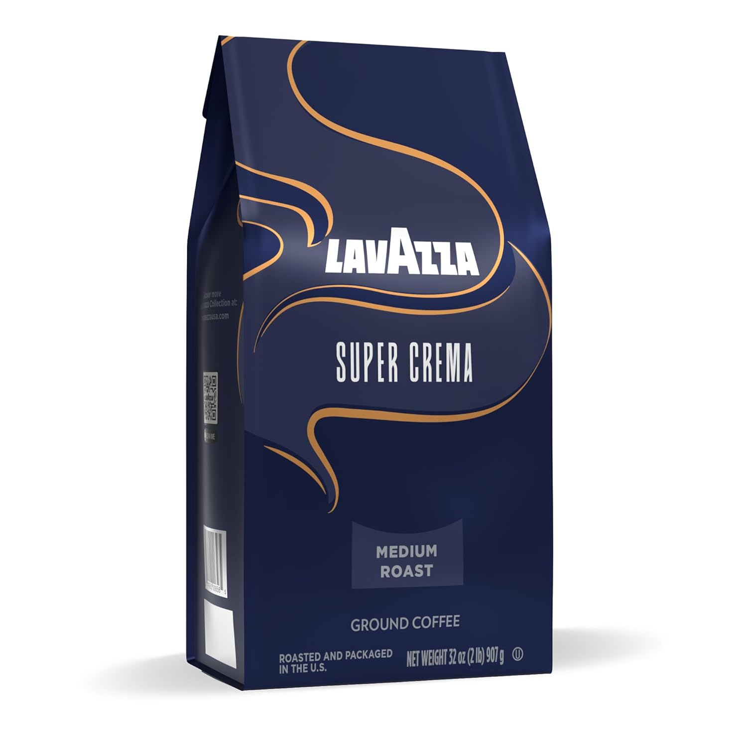 Lavazza Super Crema Ground Coffee, Medium Roast, Arabica and Robusta Blend, 32 oz Bag (Pack of 6)
