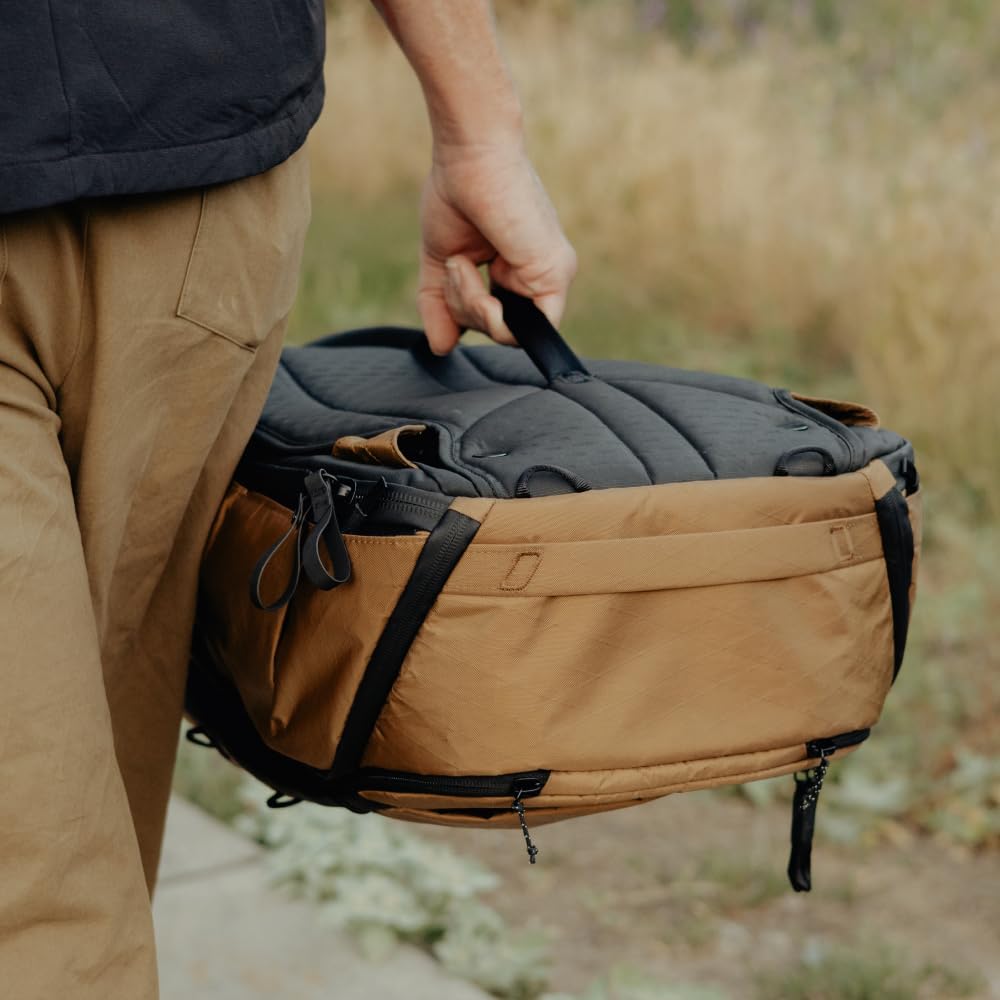 Peak Design Travel Backpack 45L, Coyote, Expandable 35-45L Design, Rear and Top Access, Weatherproof Shell, Laptop Sleeve, Ideal for Travel or Everyday Carry, Versatile Backpack for Men and Women