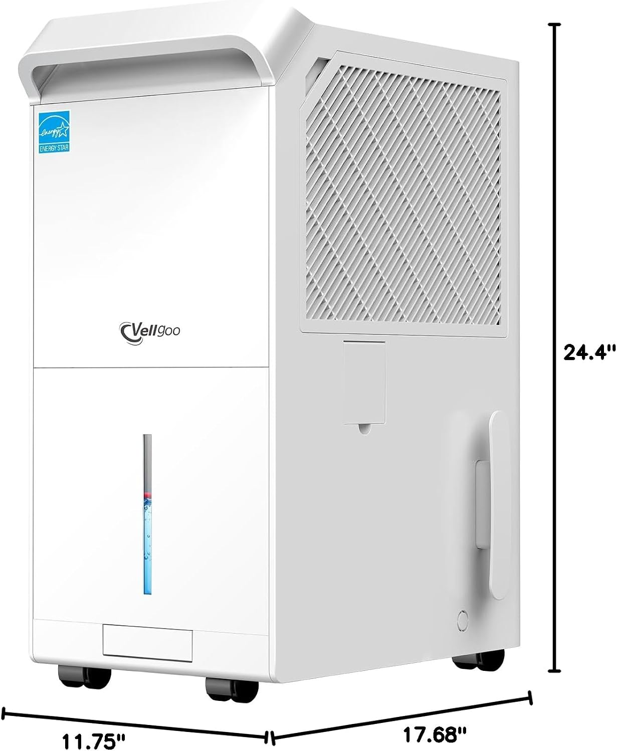 6,000 Sq.Ft Most Efficient Energy Star 2025 Dehumidifier,Vellgoo Max 140 Pint/D Smart Compressor Dehumidifier for Basement with Drain Hose, for Home,Large Rooms