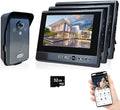 Ring Doorbell Wireless,Doorbell Camera Night Vision 1080P HD Camera,7 Inch TFT Screen Monitor,Support Tamper Alarm & Motion Detection,Long Standby,Visual Intercom Doorbell (1 Door +3 Monitor)