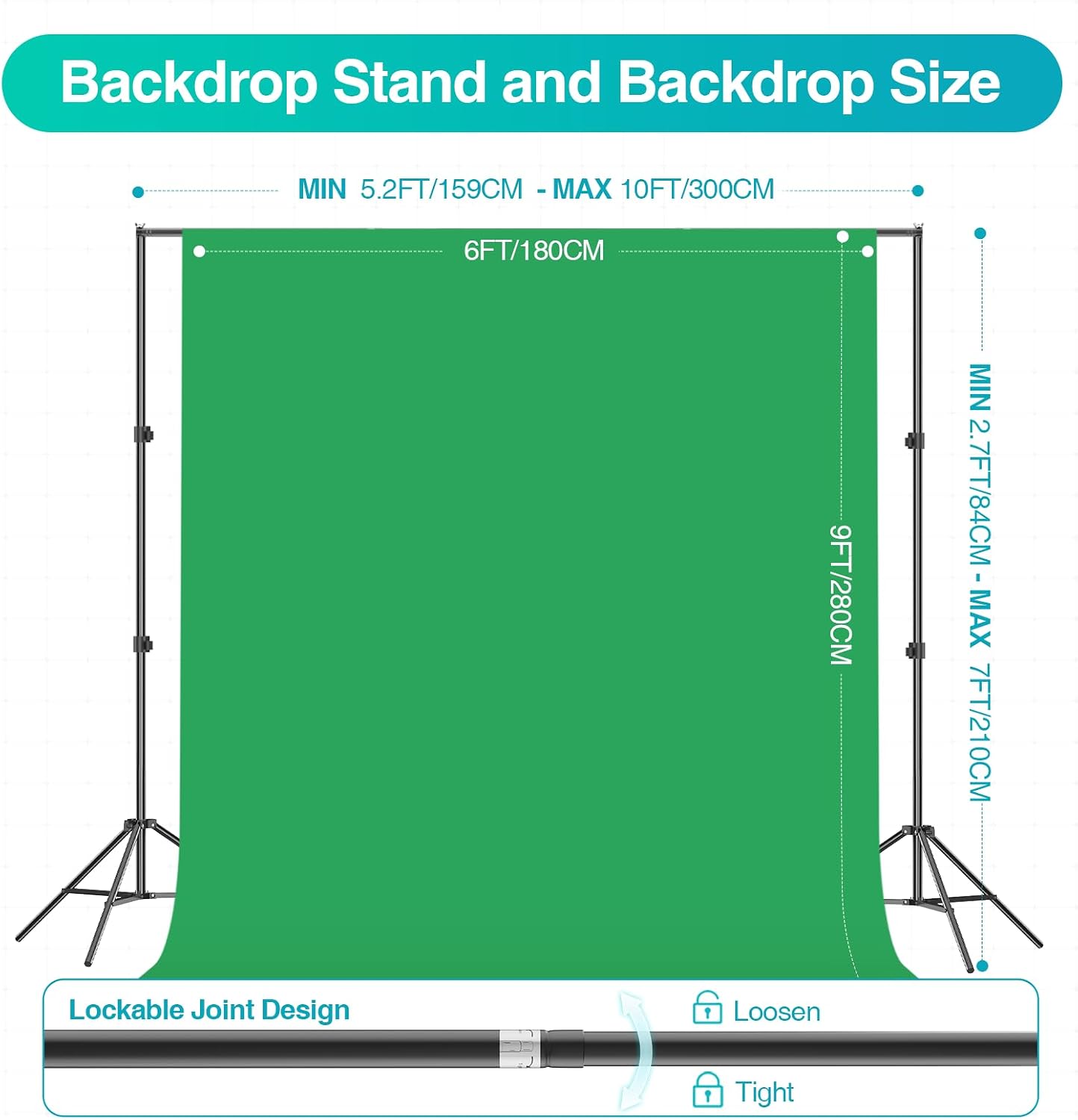 EMART Photography Lighting Kit, 7 x 10 FT Backdrop Stand with 6 x 9 FT Backdrop, Softbox Lighting Kit with 85W 3000K-6000K LED Bulbs, Professional Studio Lights for Portrait Shooting, Video Recording