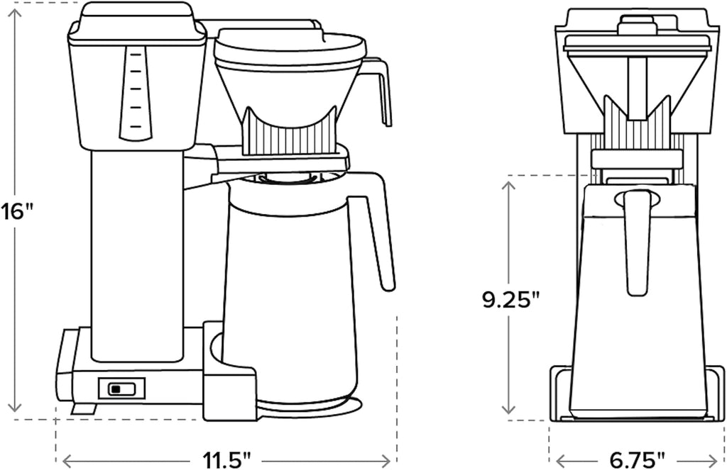 Technivorm Moccamaster 79315 KBGT thermal Carafe 10-Cup Coffee Maker 40 Ounce, Midnight 1.25l