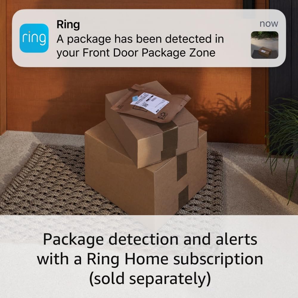 Ring Battery Doorbell Pro with Ring Spotlight Cam Pro, White