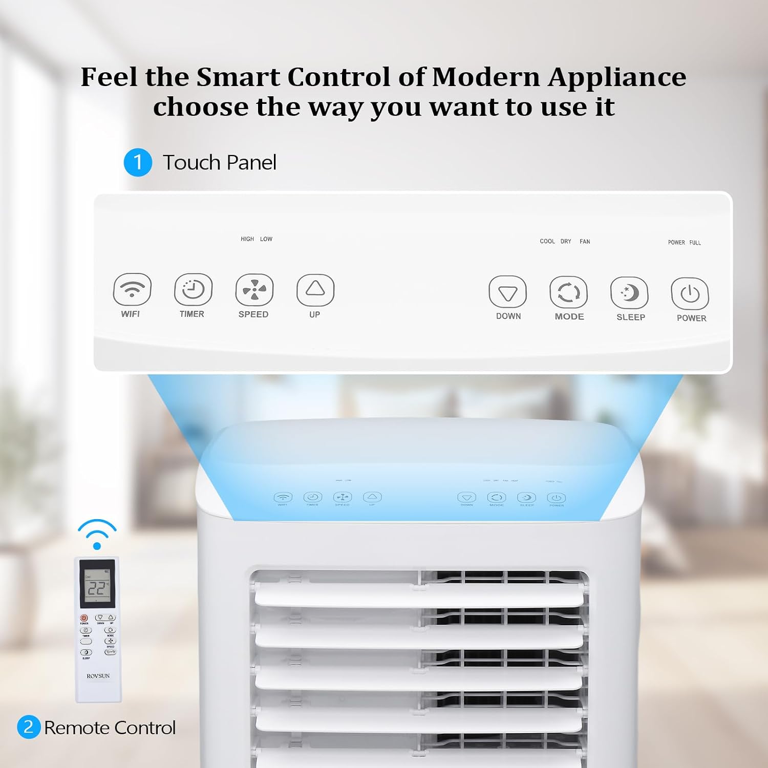 ROVSUN 10000 BTU Portable Air Conditioner & Heater Combo with Remote Control, 4-in-1 Room AC Unit with Heat, Fan & Dehumidifier, Digital Display, Timer & Installation Kit for Home Office Dorm