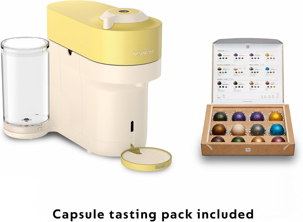 Nespresso Limited-Edition Vertuo Pop+ Coffee and Espresso Maker by De'Longhi, Pastel Yellow