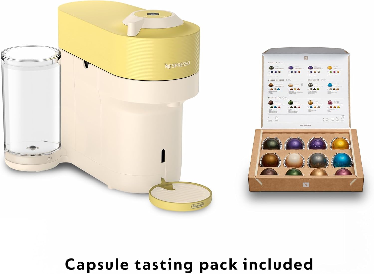 Nespresso Limited-Edition Vertuo Pop+ Coffee and Espresso Maker by De'Longhi, Pastel Yellow
