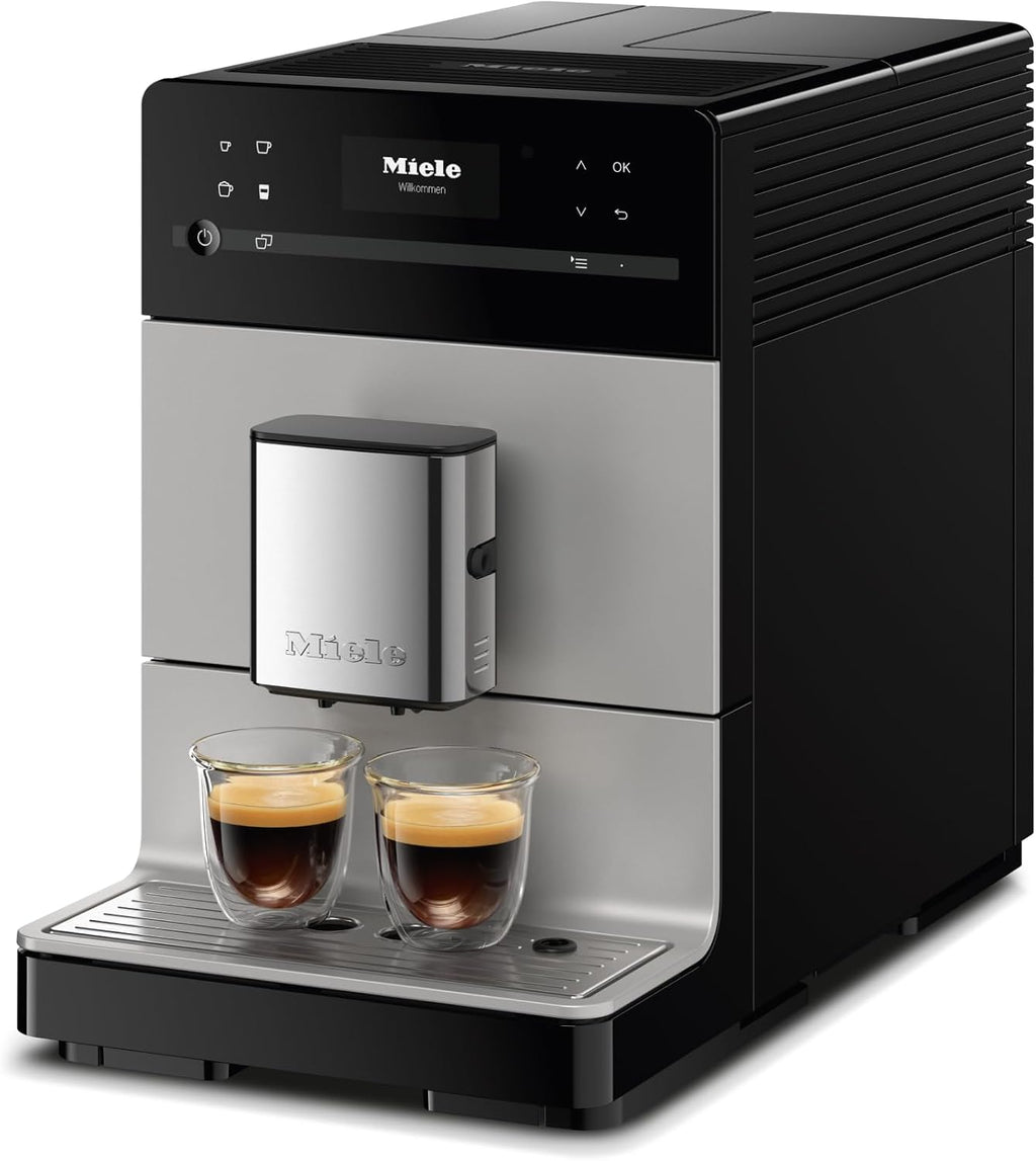 Miele CM 5510 Silence Automatic Coffee Machine - With OneTouch for Two, AromaticSystem, Individual Profile Settings, and Cleaning Programs, in AluSilver Metallic Finish