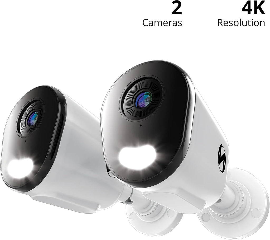 Night Owl Add On Wired IP 4K HD Indoor/Outdoor Deterrence Cameras with 2-Way Audio (2 Pack)
