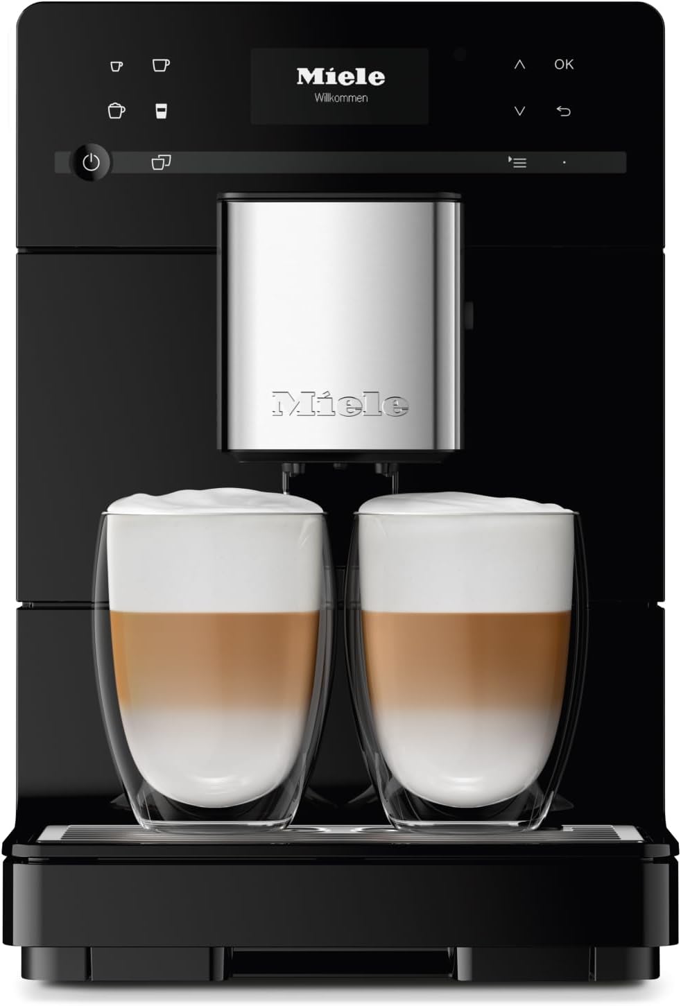 Miele CM 5310 Silence Automatic Coffee Maker - With OneTouch for Two, AromaticSystem, Individual Profile Settings, and Cleaning Programs, in Obsidian Black