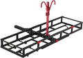 Hitch-Mount Bike Rack for Ebike Heavy-Duty - Fits 2 Electric Fat-Tire Mountain Bicycles Fits 2' Receiver for Car SUV Truck RV Minivan (Red, Comes with Cargo Carrier)