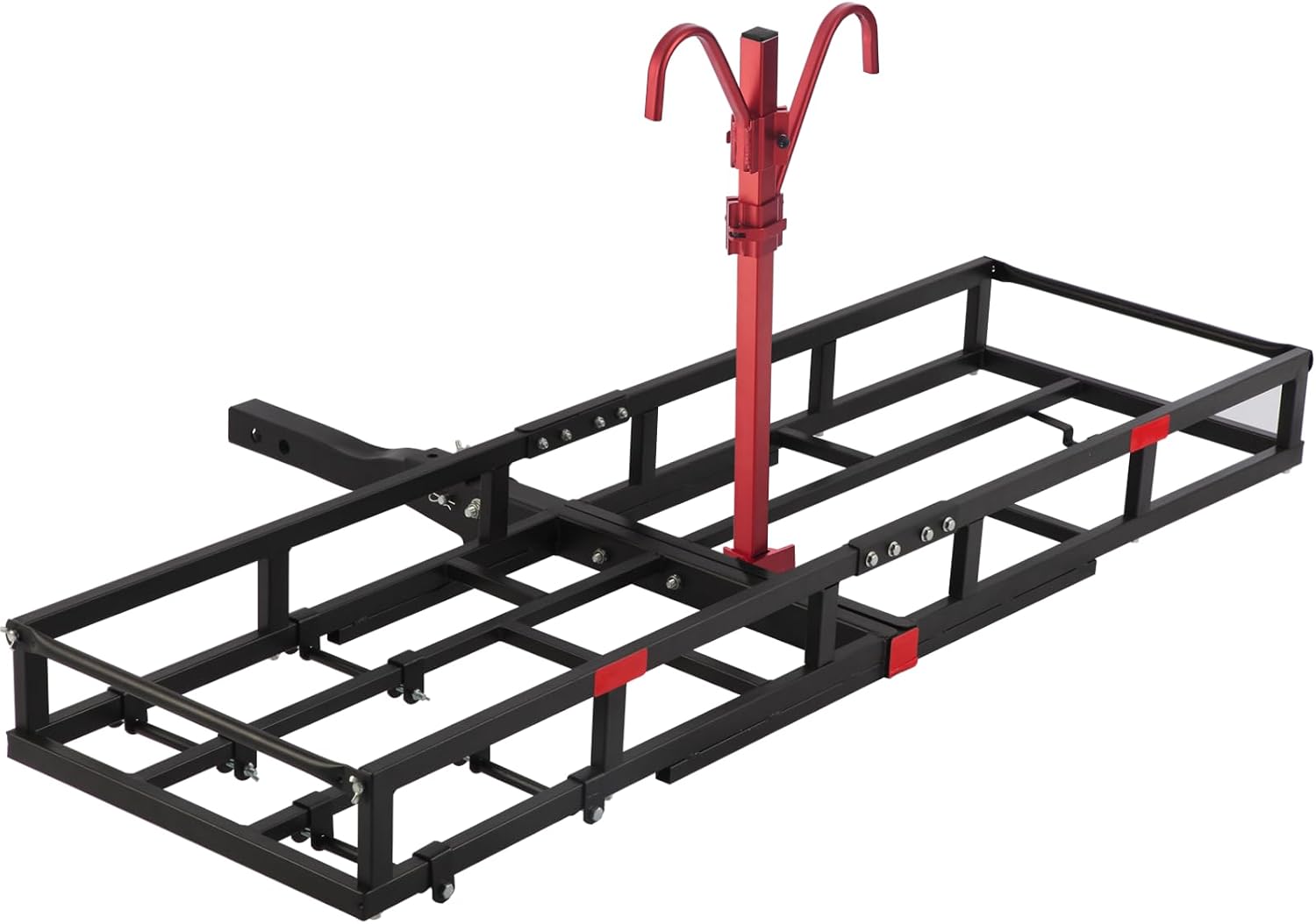 Hitch-Mount Bike Rack for Ebike Heavy-Duty - Fits 2 Electric Fat-Tire Mountain Bicycles Fits 2' Receiver for Car SUV Truck RV Minivan (Red, Comes with Cargo Carrier)