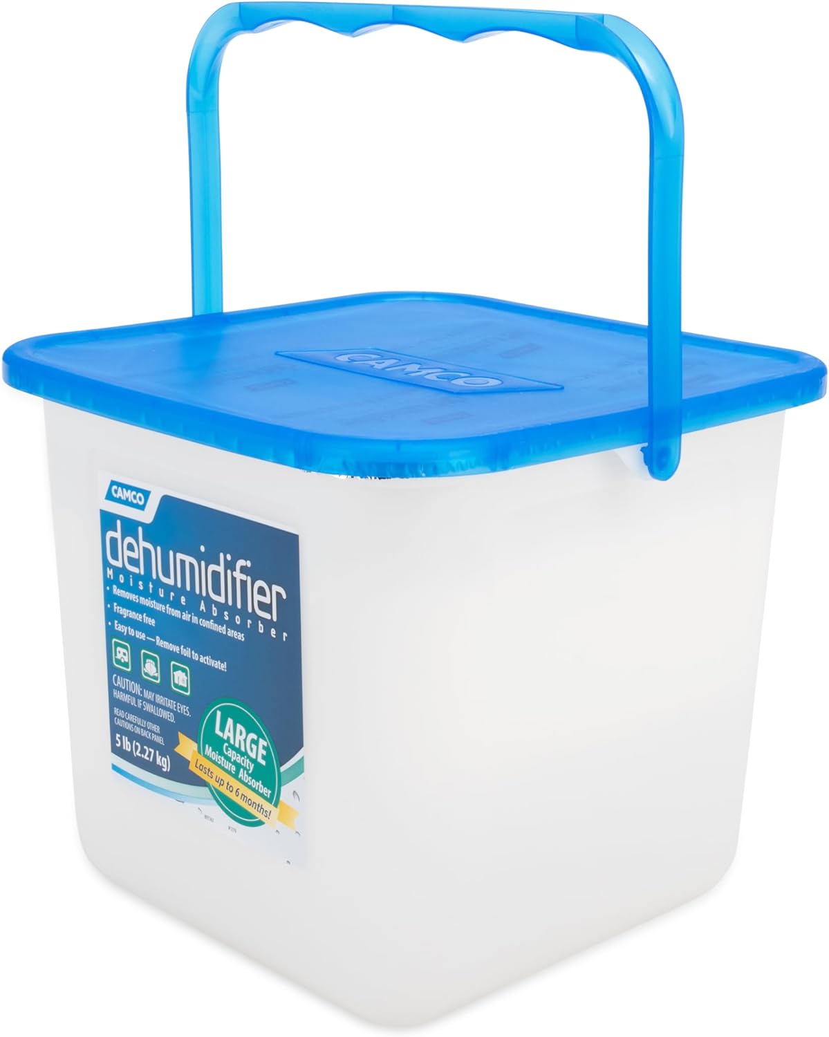 Camco Moisture Absorber Bucket - Features Fast-Acting Moisture-Absorbing Agent - No-Fragrance Beads – Use with RV Storage,Camper Organization & More (44282),(Pack of 4)