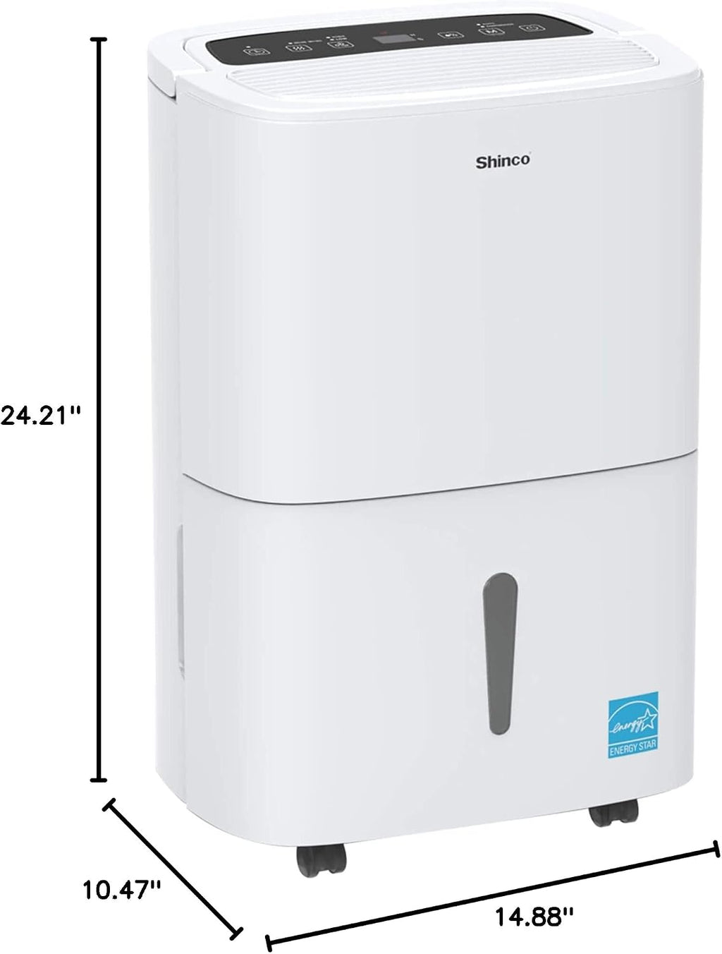 Shinco 7,000 Sq.Ft Energy Star Dehumidifier with Pump and WIFI, Ideal for Large Industrial Rooms and Home Basements, Efficient Moisture Removal and Humidity Control, 1.85 Gallons Water Tank