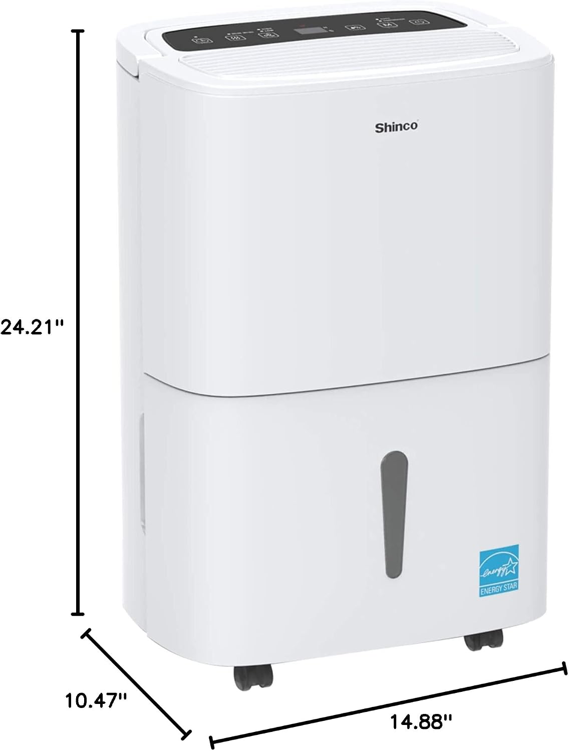 Shinco 7,000 Sq.Ft Energy Star Dehumidifier with Pump and WIFI, Ideal for Large Industrial Rooms and Home Basements, Efficient Moisture Removal and Humidity Control, 1.85 Gallons Water Tank