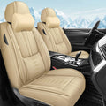Car Seat Covers for Cadillac Eldorado 1997-2002,Waterproof Leather Seat Covers 2-Seats Luxury,Car Interior Accessories with Airbag,Car Seat Protectors for Eldorado(Beige)