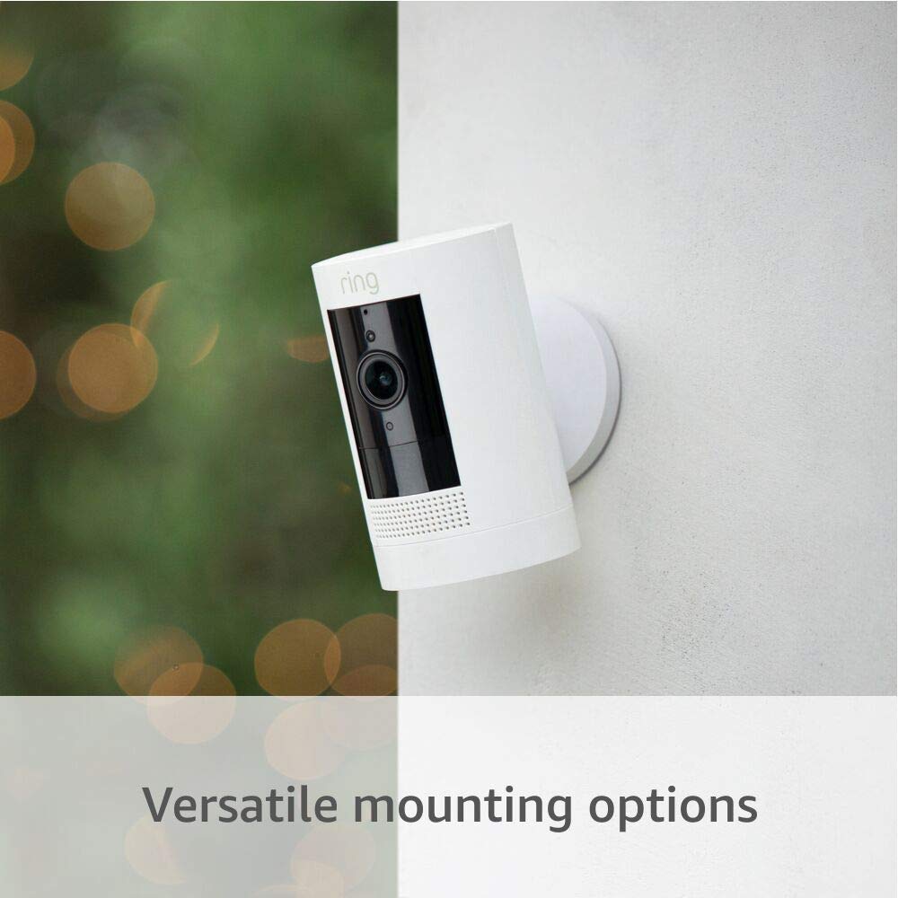Ring Stick Up Cam Battery with Ring Floodlight Cam Pro, White