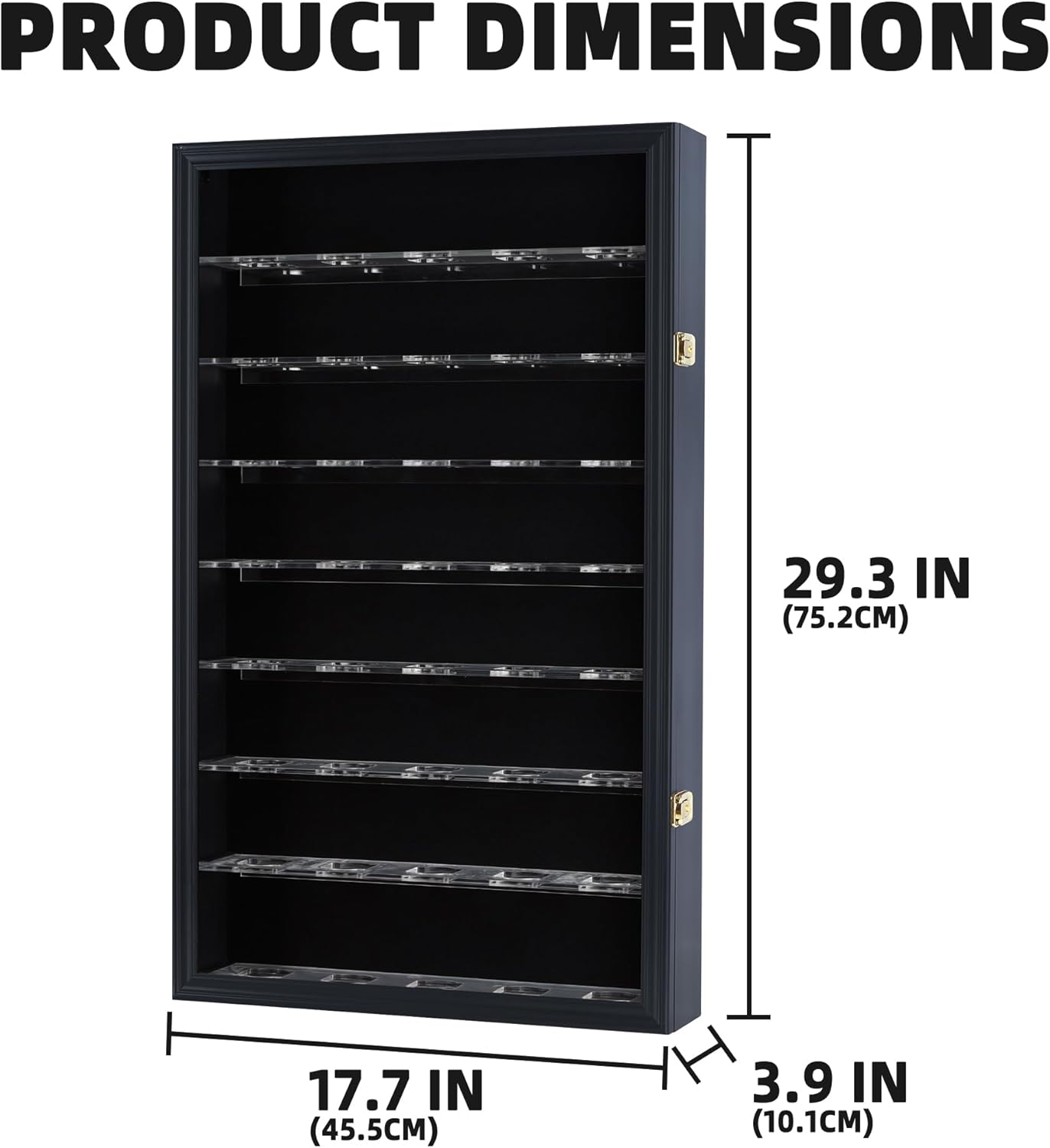 40 Hockey Puck Display Case Cabinet Holder Rack Baseball Display Case Baseball Cubes Showcase Cabinet with UV Protection Door Lockable, Black Finish Frame