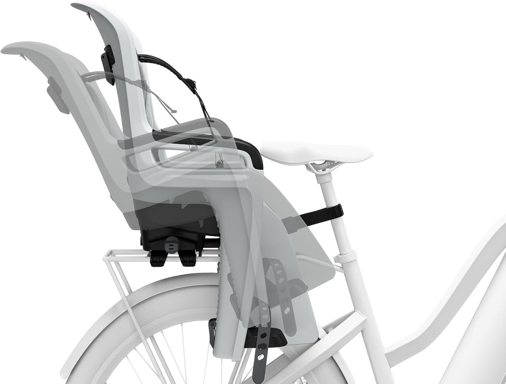 Thule RideAlong 2 Child Bike seat, 3-Point Harness, Childproof Buckle, Adjustable footrests, Machine Washable pad