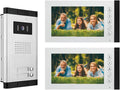 ANJIELO SMART Wired Video Intercom System,7 Inch Ring Video Doorbell with IR Night Vision,HD Camera Kits,IR Outdoor Camera,Dual-Way Intercom for Villa Home Office Apartment (1 Bell +2 Monitor)