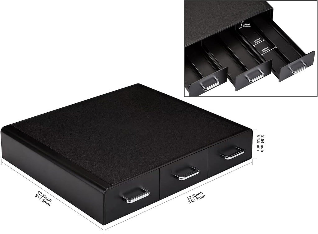 Amazon Basics K-Cup Compatible Coffee Pod Storage Drawer, 3 Easy-Open Drawers, 36 Pod Capacity, Black (Pack of 6)