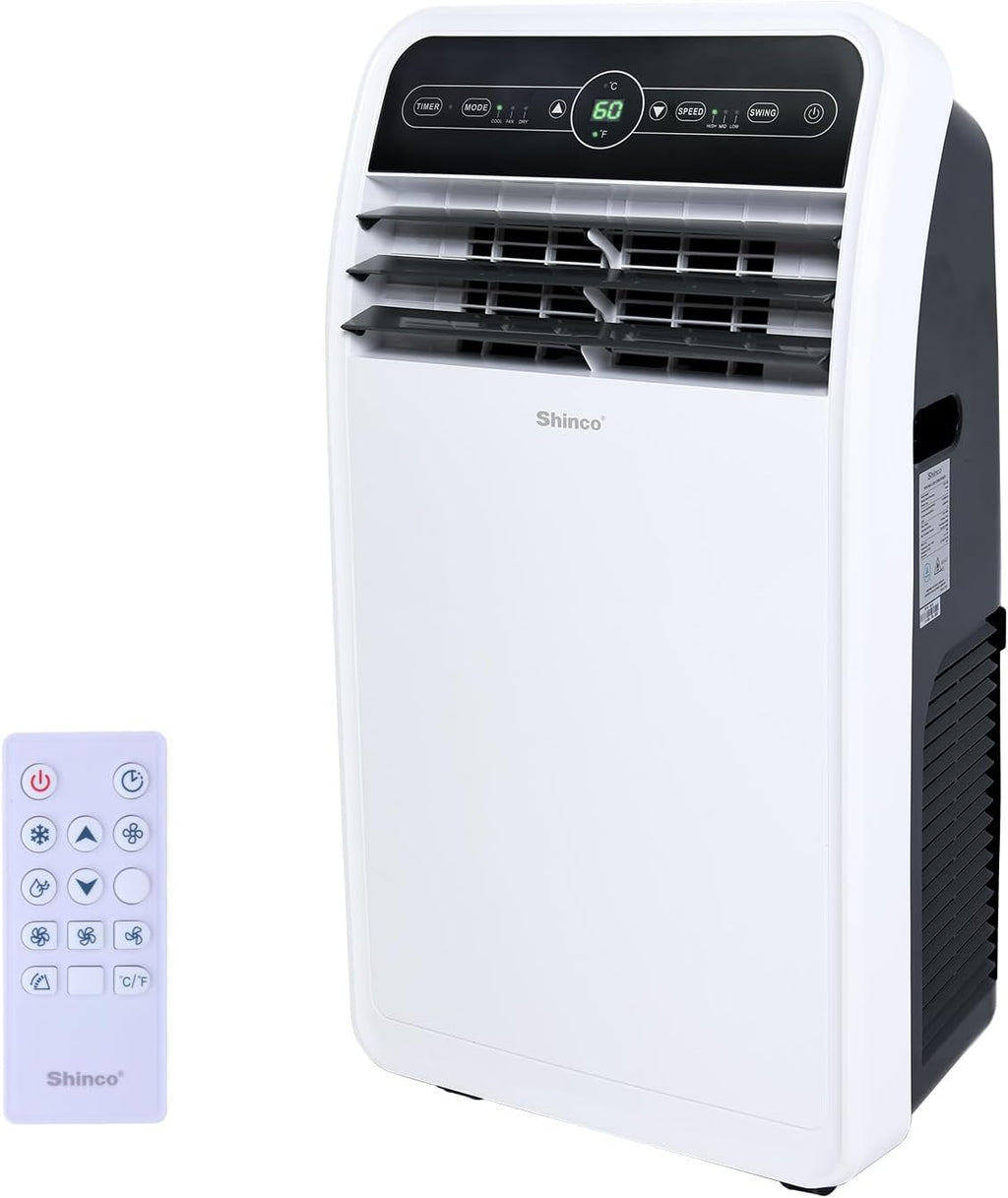 Shinco 10,000 BTU Portable Air Conditioner, Portable AC Unit with Built-in Cool, Dehumidifier & Fan Modes for Room up to 400 sq.ft, RC, 24 Hour Timer, Window Kit