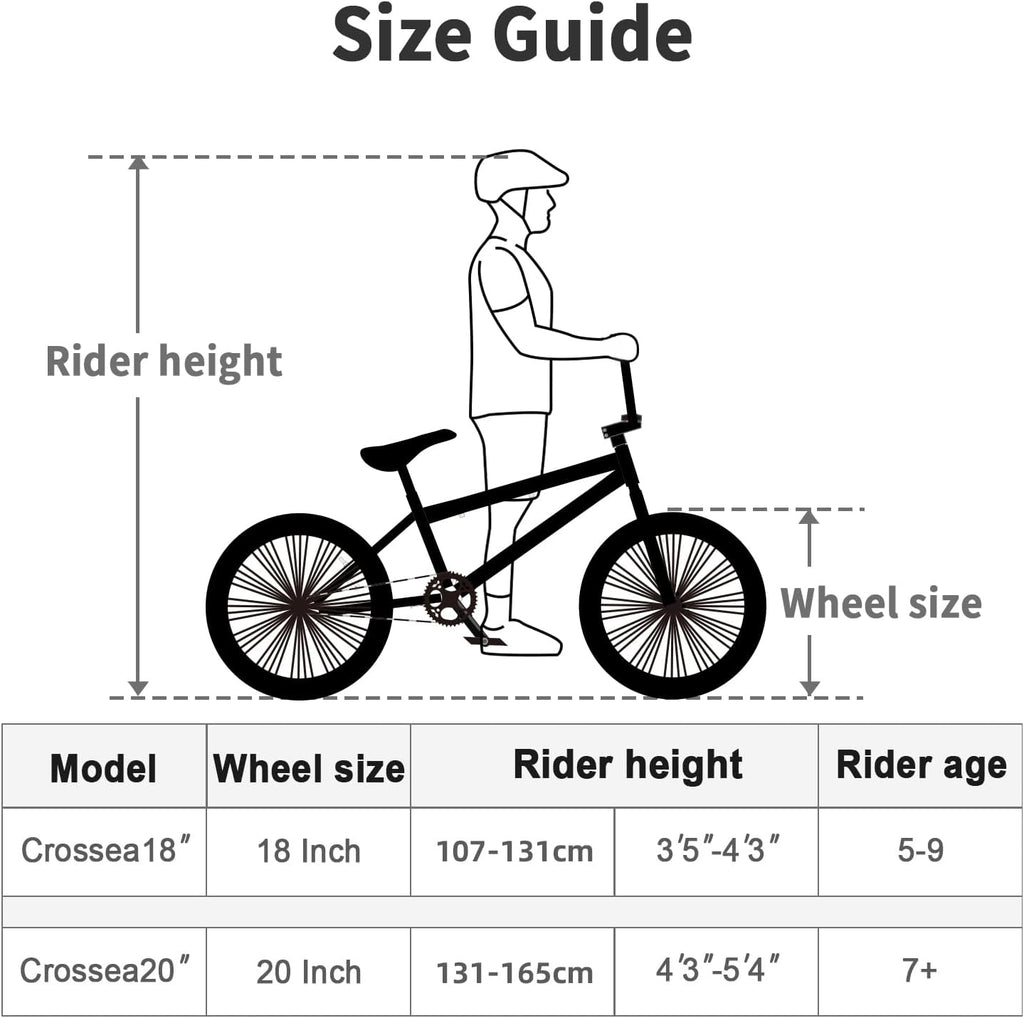 cubsala Freestyle BMX Bike, 18 20 Inch Kids Bicycle for 5-13 Years Old Kids and Beginner Level Rider, Multiple Colors