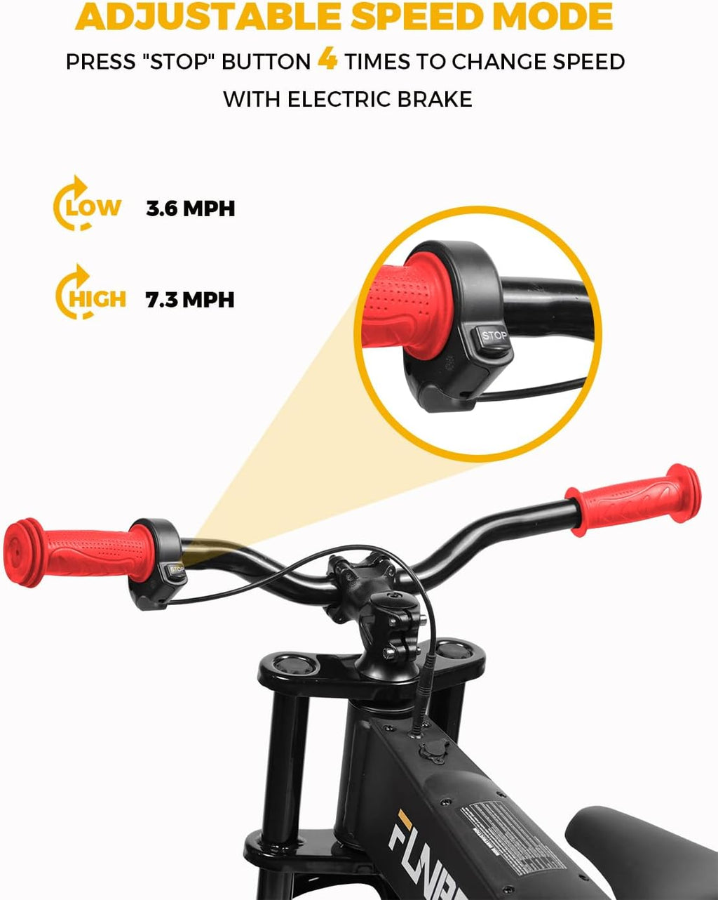 K2 Electric Balance Bike for Kids, 12 inch Pneumatic Tire Kids Electric Bike, 150W Peak Motor 24V/2AH Battery, Range 6 Miles, Suspension Fork, Adjustable Seat, Electric Motorcycle for Ages 3-8