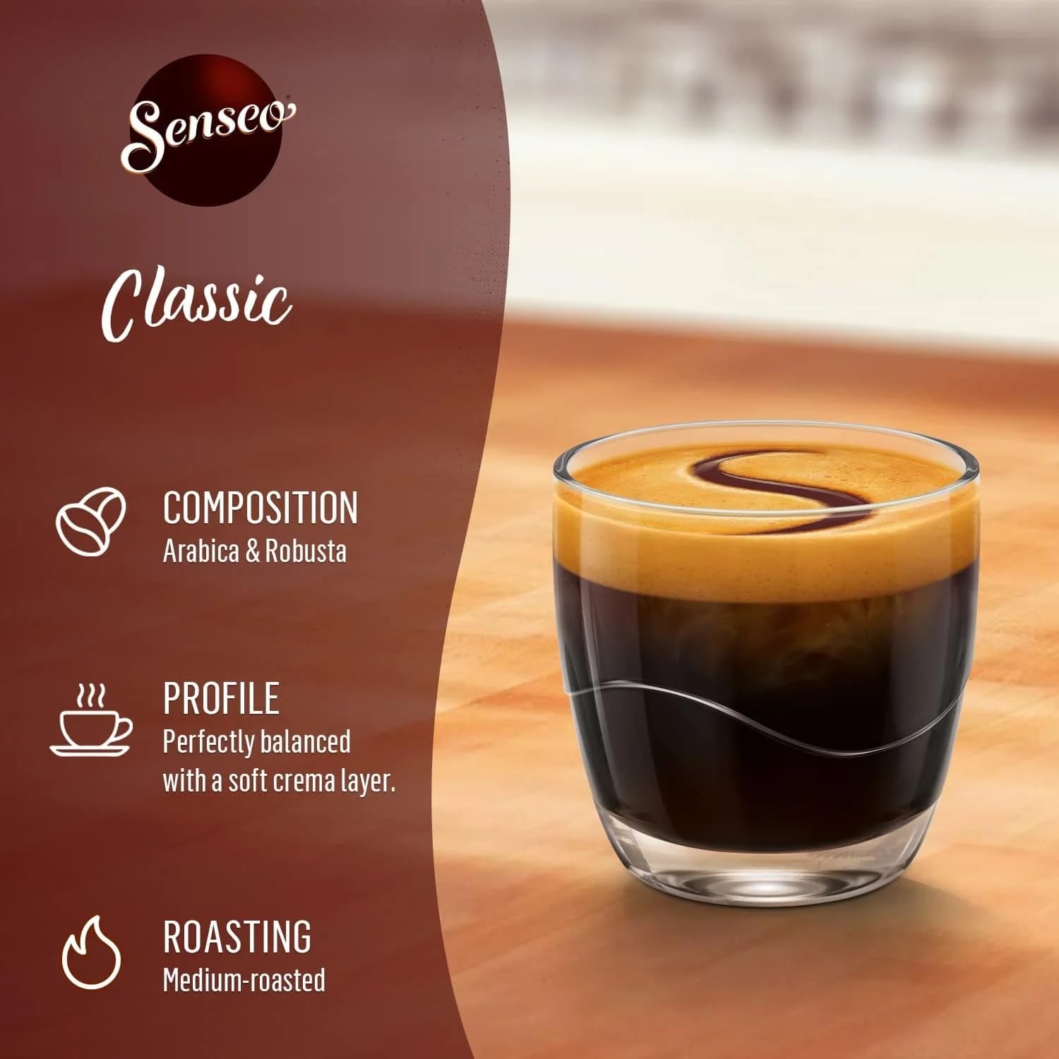 Senseo Classic Medium Roast Coffee Pods – 480 Count (10 Packs) – Smooth & Balanced Flavor with Rich Crema – Single-Serve Compostable Coffee Pads – Compatible with Senseo & PeleCom Machines