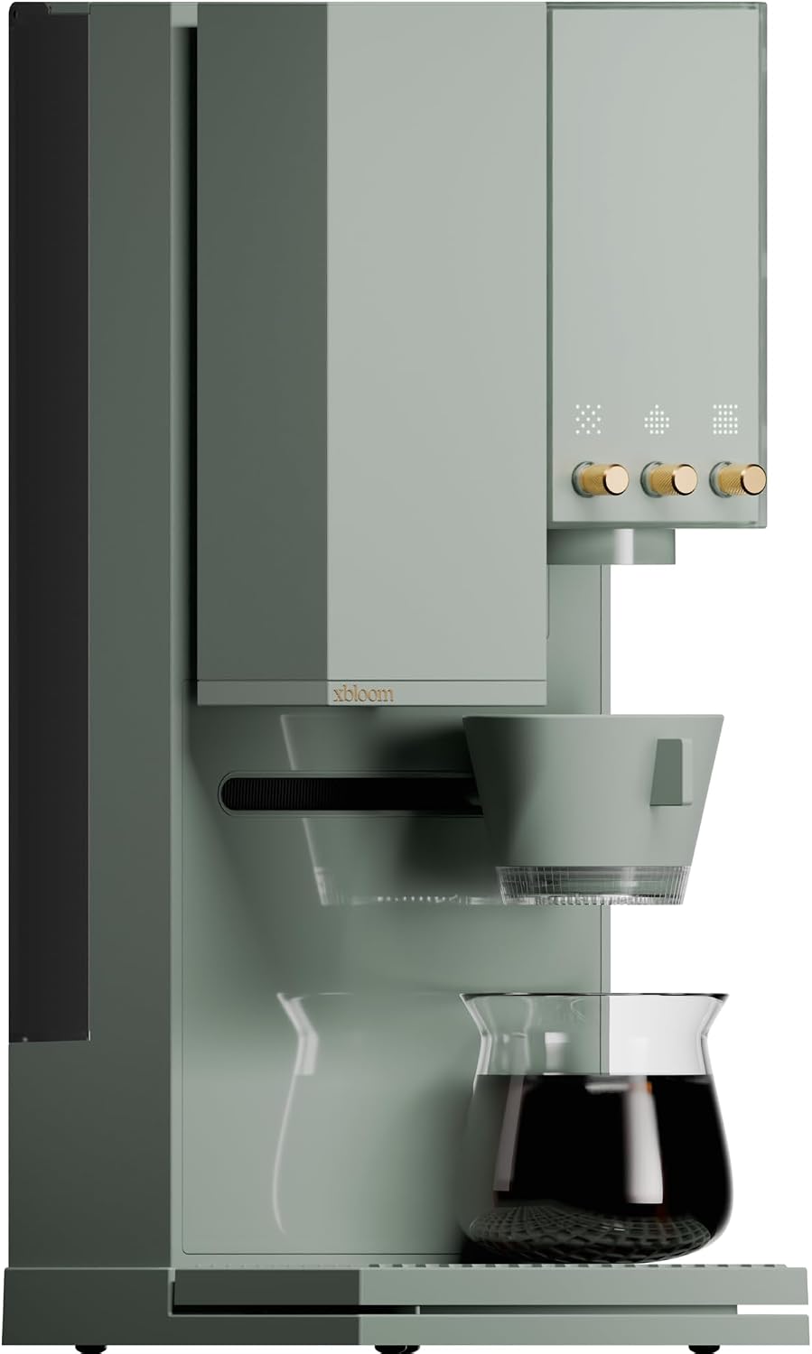 xBloom Studio Coffee Machine – Drip Coffee Maker with Built-in Grinder and Scale, 3 Automation Levels, App Connected Pour Over Coffee Maker for Specialty Coffee Lovers, Sage Green x Gold