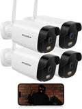 LaView 4K Outdoor Security Cameras,8MP HD Cameras for Home Security with AI Human Detection,IP65 Waterproof,2-Way Talk,Clear Night Vision,2.4G WiFi,SD Card Slot&US Cloud Storage,Work with Alexa(4pcs)
