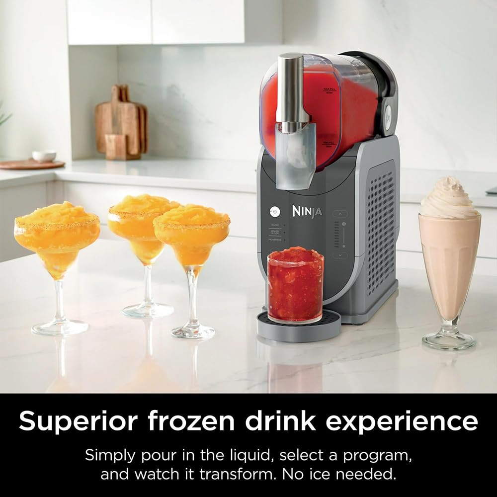 Ninja FS300 SLUSHi 72oz. Frozen Drink & Slushie Machine (Renewed) Bundle with Ninja SLUSHi Travel Party Tote Black