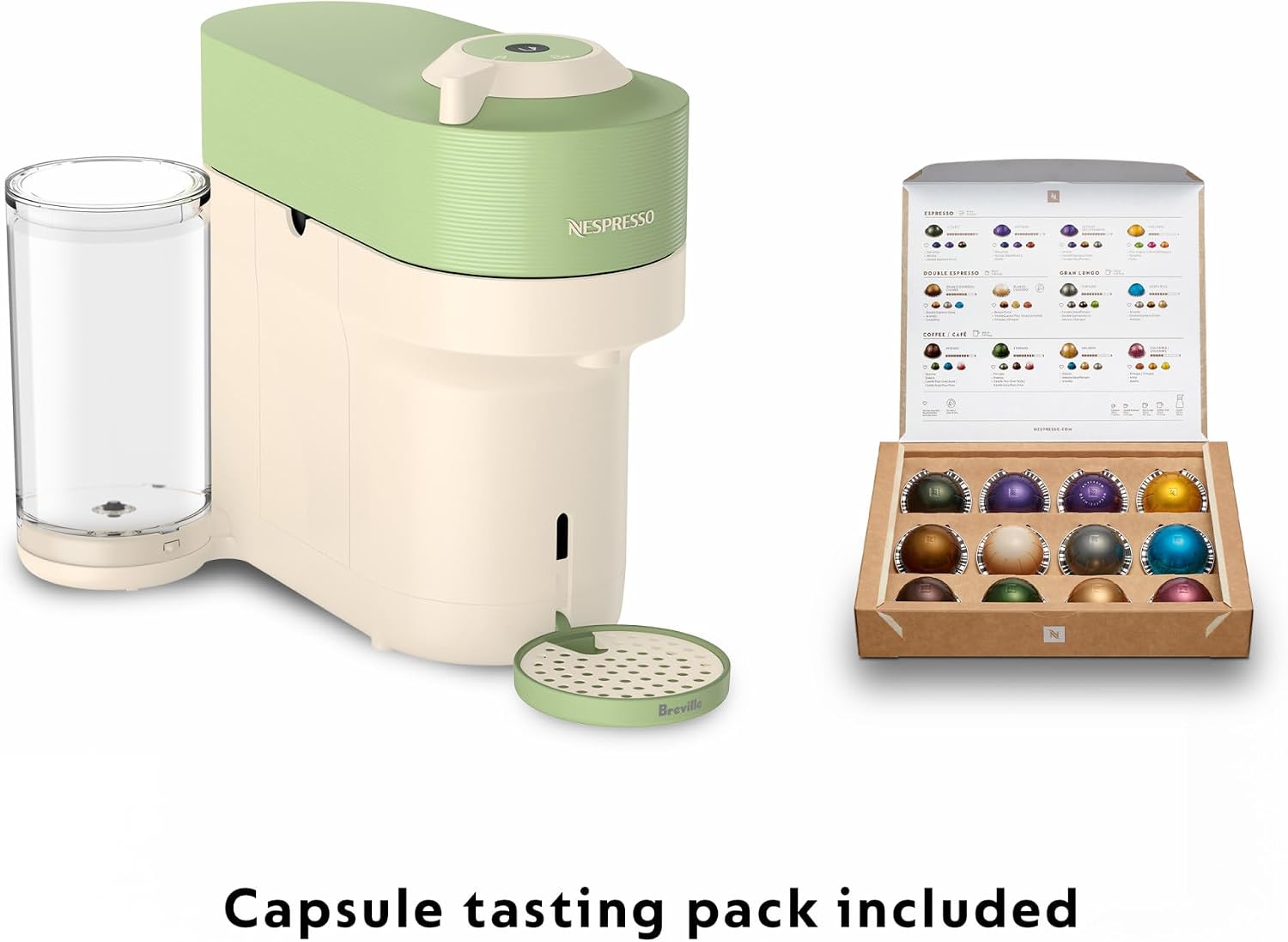 Nespresso Limited-Edition Vertuo Pop+ Coffee and Espresso Maker by Breville, Pistachio