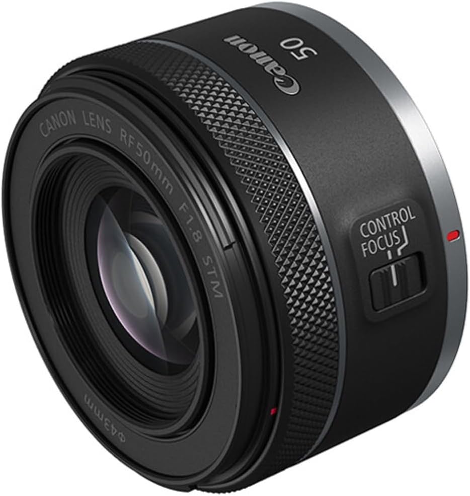 Canon RF 50mm f/1.8 STM Lens Bundle with UV Filter + Lens Cap Keeper