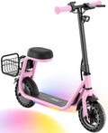 Hiboy Q2 Lite Electric Scooter with Seat for Kids Ages 4–10, LED Lights, UL Certified, 9.3 MPH, 100W Motor, Easy Control
